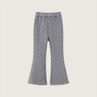 女童刷毛波點喇叭褲 冬季新款加絨加厚