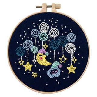 俄羅斯戳戳繡材料包，附竹繃和戳筆, 1個, 材料包13.內含16cm塑料绷和戳筆