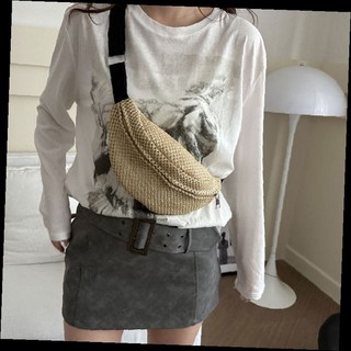 여성 라탄백 크로스백 메신저백 그물짜임 천연소재 데일리 캐주얼 여행용 나들이 힙색