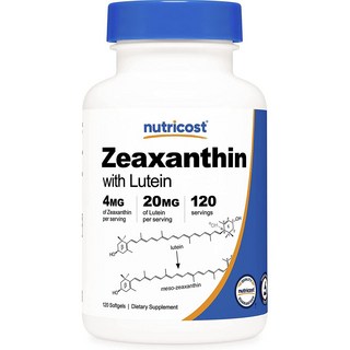 nutricost 玉米黃素葉黃素軟膠囊 4mg, 120顆, 1罐