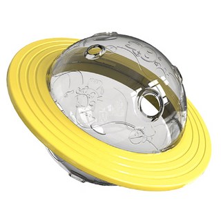 그뤠잇라이프 강아지 노즈워크 우주선 간식볼, 옐로우, 1개