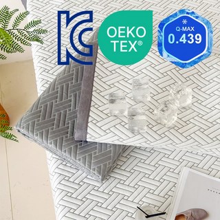 한정특가 Cozy Aura 여름 냉감 침대 패드 얼음 쿨매트 고정밴드형 KC인증, 그레이