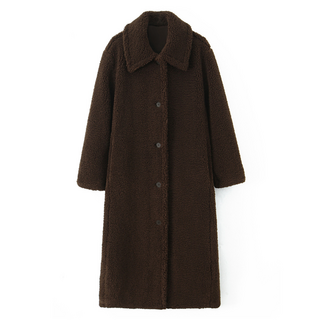 자라 겨울 롱 라펠 양털 롱 코트 재킷 2025