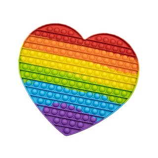 언박싱 대왕 푸쉬팝 무지개 파스텔 팝잇 버블 톡톡 초대형 푸시팝, 대왕 하트 무지개 푸쉬팝, 1개