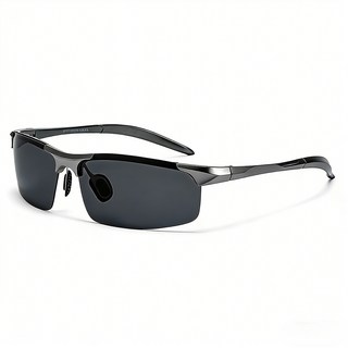 프리파워 운전 선글라스 메탈 프레임 편광 선글라스 초경량 선글라스 자외선 차단 야외여행 패션 선글라스 (운전 등산 낚시) 마치 안 쓴 듯 편안 고급케이스포함, 그레이gray(프레임)+그레이gray(렌즈), 1개