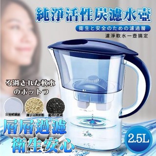 ENNE家用活性碳過濾冷水壺，四層過濾濾水壺，RO淨水器，附1壺1濾芯，健康飲水首選