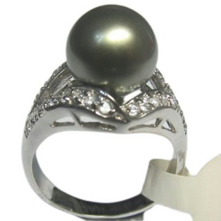 小樂珠寶設計 10mm 南洋深海貝珍珠戒指 幸福美鑽款