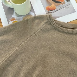 親膚彈力厚邊短版針織上衣 秋冬保暖毛衣