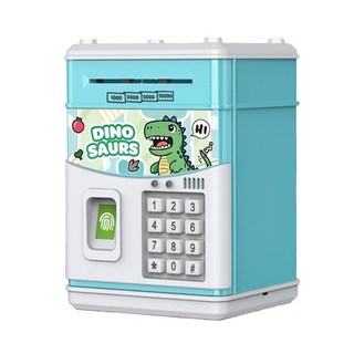 [5시건 당일출고] 지문인식 사운드 자동입출금 ATM 저금통 미니금고 비밀번호 금고, 블루 공룡