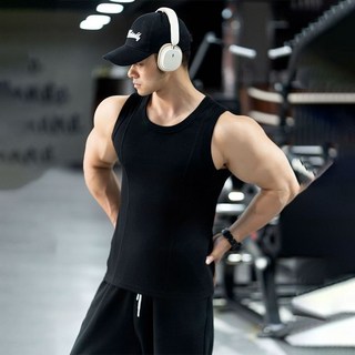健身男螺紋緊身訓練背心 - 速乾修身顯肌肉運動上衣