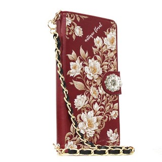 [버건디] 앤틱플라워 DIA 손목체인30cm 지폐카드수납 다이어리 휴대폰케이스
