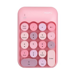 MOFII 無線數字鍵盤 圓形鍵帽 藍牙連接 輕巧便攜 粉色系, 粉, x910, 青軸