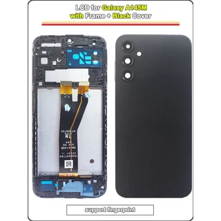 삼성 호환 호환 A14 4G A145R용 6.6인치 LCD 디스플레이 터치 스크린 디지타이저 어셈블리, 02 A145M Black Cover