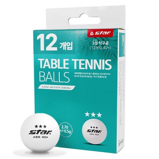 스타 탁구공 3성, 화이트, 1개
