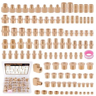 다자쿠트 146Pcs 호스 파이프 피팅 & 바브 키트 56Pcs 50Pcs 40Pcs 클램프 육각 니플 부싱 감소 커플링 NPT 커플링 어댑터 유니온, 111pcs, 1개