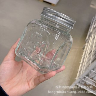 臺灣熱銷 高顏值密封罐果醬瓶 食品級帶蓋廚房雜糧收納儲物罐 鵰花復古梅森罐, 1個, 500ml;透明, 500ml