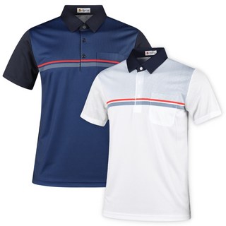 깔끔한 중년남성 배색 패턴 기본 카라 골프반팔티 남성여름골프웨어