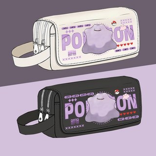 寶可夢 筆袋 皮卡丘 杰尼龜 多功能三層大容量鉛筆盒, 1個, 1#百變怪黑色筆袋【可裝約六十只筆】