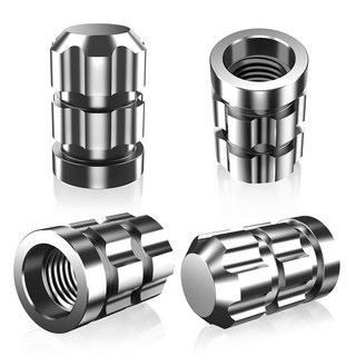 쿼크레이스 타이어 밸브 캡 자동차 오토바이 및 자전거용 유니버설 스템 변색되지 않는 밝은 색상 내식성 코팅 공기 누출 방지 금속 캡 팩 - 보라색, Silver, 1개