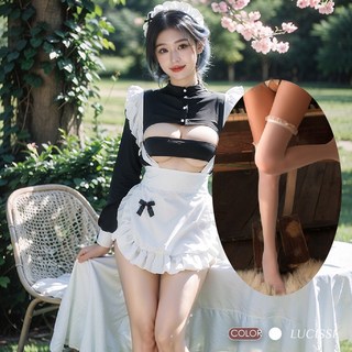 LUCISSI 甜美花邊女僕連身裙 大尺寸女裝 大碼裙子 微胖女裝 寬鬆舒適 甜美可愛 情趣cosplay 現貨