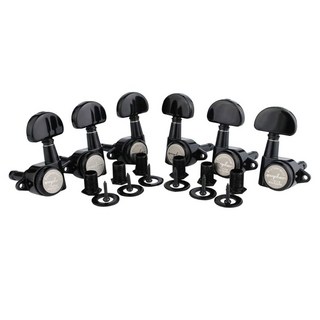 가이커 6Pcs 기타 튜너(3L 3R) 1 21 스트링 튜닝 키 페그 기계 하프 서클 핸들 교체 LPG 스타일 일렉트릭 포크 또는 어쿠스틱 골든, Bla Ratio 1 21, 1개