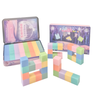 벨베이비 미니 자석블럭 휴대용 틴케이스, 2cm 미니 자석블럭, 한글나라(파스텔), 1개
