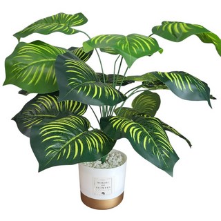 仿真龜背葉盆栽, 綠色, 1個