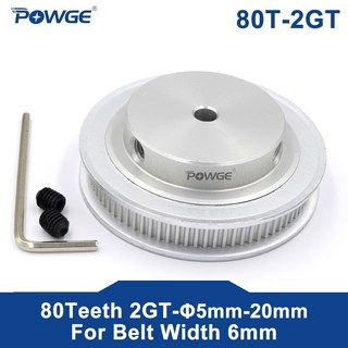 POWGE 80 2GT GT2 2M 풀리 2MGT 10 12MM 6MM 35 동기 벨트 TH 보어, 1pcs, 6.35mm, For belt width 6mm, 1개