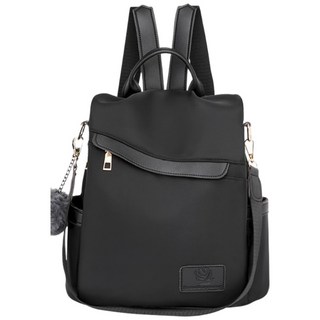 韓版防盜女用後背包 大容量, 黑