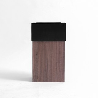 【廠家直銷】酒店垃圾桶 大堂立式大號帶蓋帶煙灰缸木質垃圾箱 高檔寫字樓電梯口垃圾箱 北歐風格, 標準款胡桃色黑蓋40*21.5CM 內桶