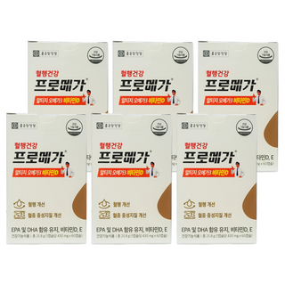 종근당건강 프로메가 알티지 rTG형 오메가3 비타민D E 혈행건강, 60정, 6개