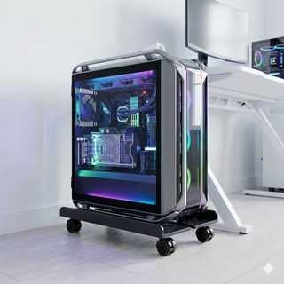 트루아 너비조절 데스크탑 본체 받침대, 블랙, 1개