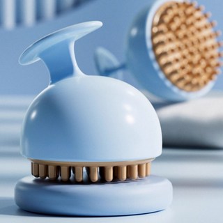 多功能美體按摩刷組 美腿刷 刮痧經絡刷 精油刷 頭皮按摩刷 全方位呵護您的身體, 1個, 天空藍