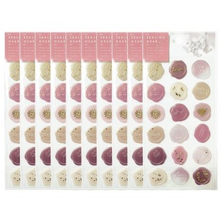 헤음 실링 청첩장 봉투 스티커, 10개, Deep Pink