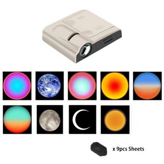 미니 가습기 무드등 수면 조명 소형 스탠드 초음파 분사 무선 행성 프로젝션 램프 지구 태양 해변 은하 오로라 풍경 일몰 프로젝터 참신 분위기 라이트 파티 사진 소품