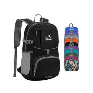 워터플라이 하이킹 접이식 데이팩 백팩: 25L 초경량 팩커블 방수 아웃도어 여행 여성 남성용