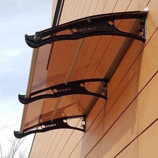 캐노픽스 800X1200 현관 캐노피 상가 렉산 지붕 처마 차양막 비막이 DIY조립, 회색틀 브라운렉산