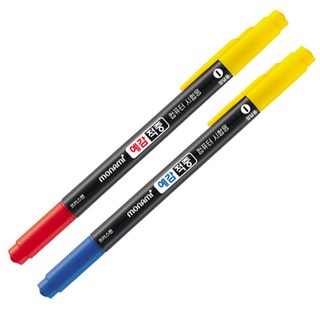 모나미 예감적중_양면 (12자루) 컴퓨터용 사인펜 수성펜, 모나미 예감적중_양면 (12자루 묶음)_레드