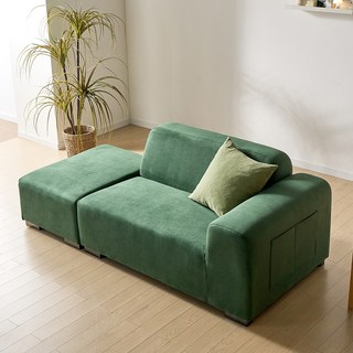 [와우할안 단독특가] 폴리 아쿠아텍스 2인 4인용 패브릭 모듈 소파, 04.폴리 스툴 딥그린, 05.폴리 2인소파 딥그린 좌형