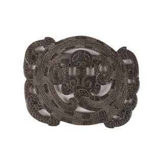 《博古珍藏》和闐玉鏤空雕雙龍出廓玉珮．63公克．早期收藏．老件文物．玉牌項鍊配飾把玩．國際拍賣級．行家勿錯過．超值回饋, 1個