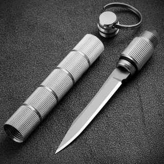 1/1+1 [강력 호신용] 차량 탈출 + 셀프 방어 다기능 키체인 나이프 스테인리스 스틸 호신용칼 등산용칼, 골드 나이프