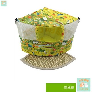 本町萌寵 鸚鵡窩 鸚鵡帳篷 鳥巢 鸚鵡種蛋 鸚鵡睡窩 鸚鵡吊床 鳥窩 鳥床 鳥帳篷 鸚鵡 牡丹 玄鳳 虎皮 和, 雨林黃大號（送1張涼蓆墊）, 1個