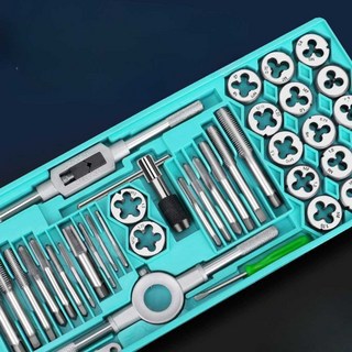 탭 키트 비트 수동 나사산 다이스 세트 태핑 나사탭 상품, 1개, 40개세트