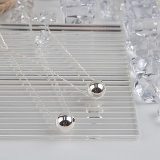 순은 심플 실버볼 12mm 은볼 롱 여자 은목걸이