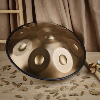 手碟新款樂器空靈鼓，打擊樂器，老式初學者成人易學鼓樂器，敲打成年人，手碟鼓，空靈鼓, 1個, 專業級金色9音+碟包