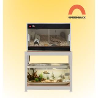 사육장 축양장 선반 받침 철제 조립식 2자 3자 광폭, 1세트, 블랙 높이600 2단