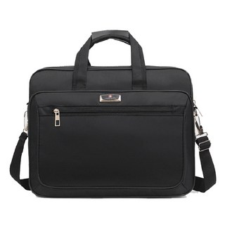 防水尼龍筆電公事包 D110 大容量手提斜肩包 單肩側背包 黑色, D110-黑色
