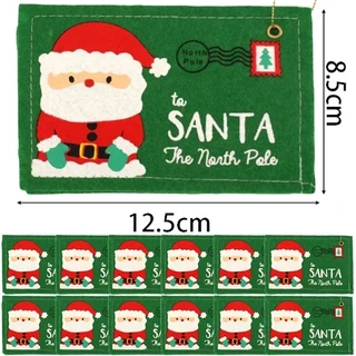 1/20PCS 펠트 봉투 가방 빨간색 녹색 산타 클로스 편지 장식품 DIY 크리스마스 교수형 카드 펜던트 아이 새, 05 1PC, 02 Green