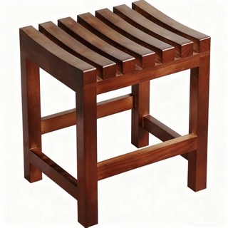 木質防滑浴室凳，安全輔助墊腳，簡約多功能浴室椅, 胡桃色