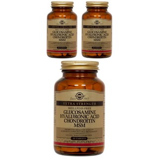 SOLGAR 葡萄糖胺玻尿酸軟骨素MSM補充錠, 60顆, 3罐